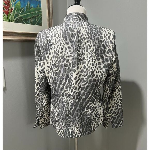 Vintage Made in USA Austin Reed Black White Textured Lined Jacket Blazer Size 8 - Picture 2 of 7